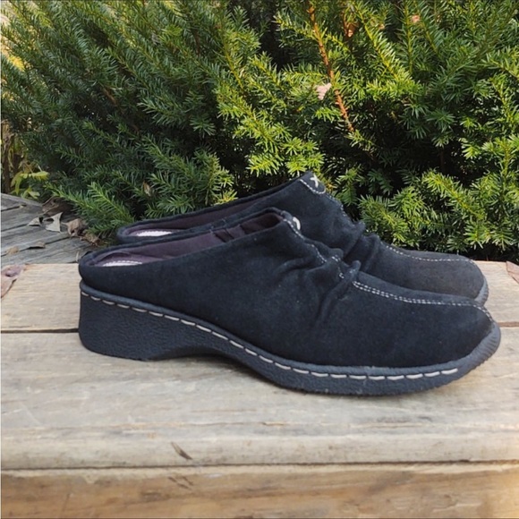 Bass Rachel Black Leather Suede Mules NWOT! Size 7 - Picture 7 of 8